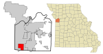 Jackson County Missouri Incorporated and Unincorporated areas Grandview Highlighted